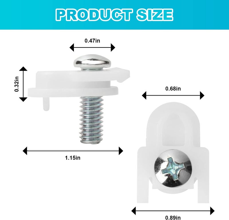 UYZO WR01X25070 Refrigerator Door Handle Mounting Stud Replacement GE Fridge Freezer Handle Fastener Assembly AP7175647 WR01X39781 White 2 Set - Image 2